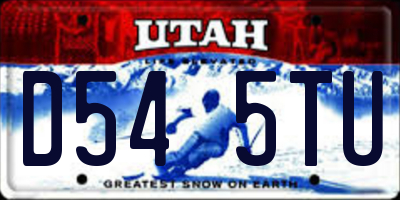 UT license plate D545TU