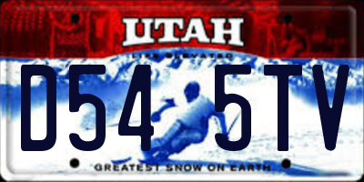 UT license plate D545TV
