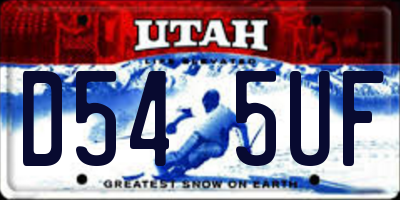 UT license plate D545UF