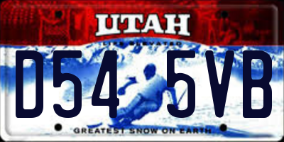 UT license plate D545VB