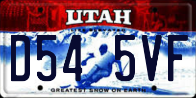 UT license plate D545VF