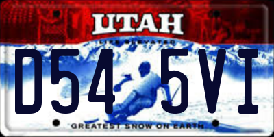 UT license plate D545VI