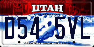 UT license plate D545VL