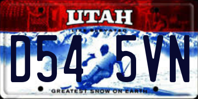 UT license plate D545VN