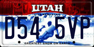 UT license plate D545VP