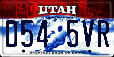 UT license plate D545VR