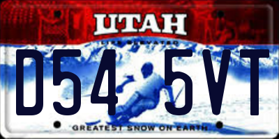 UT license plate D545VT