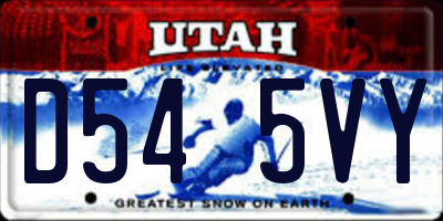 UT license plate D545VY