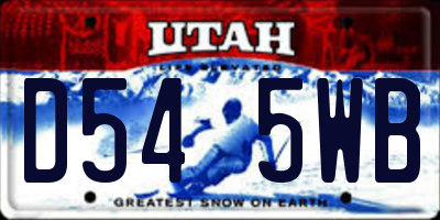 UT license plate D545WB