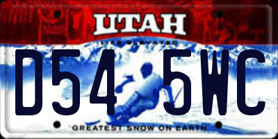 UT license plate D545WC