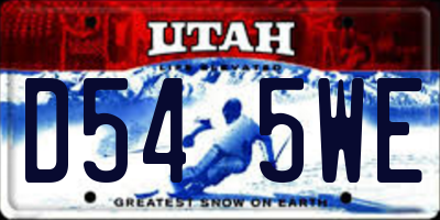 UT license plate D545WE