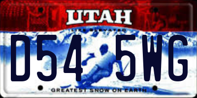 UT license plate D545WG