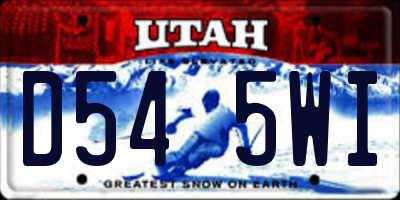 UT license plate D545WI
