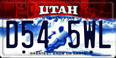 UT license plate D545WL