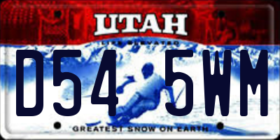 UT license plate D545WM