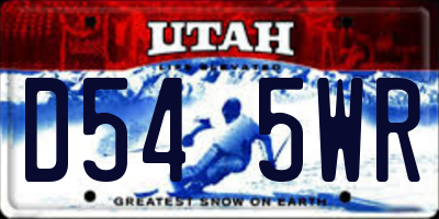 UT license plate D545WR