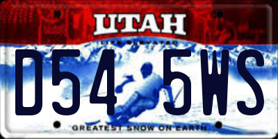 UT license plate D545WS