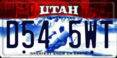 UT license plate D545WT