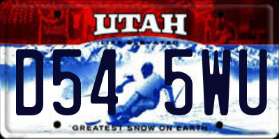 UT license plate D545WU