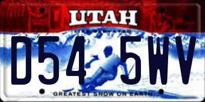 UT license plate D545WV
