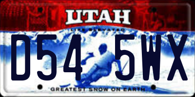UT license plate D545WX