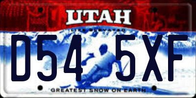 UT license plate D545XF