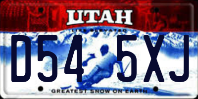 UT license plate D545XJ