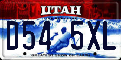 UT license plate D545XL