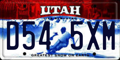 UT license plate D545XM