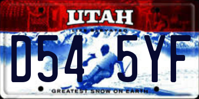 UT license plate D545YF