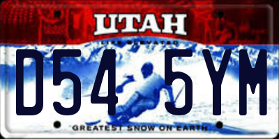 UT license plate D545YM