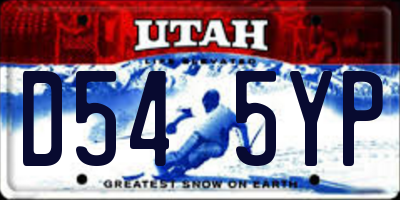 UT license plate D545YP