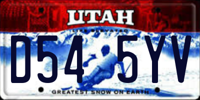UT license plate D545YV