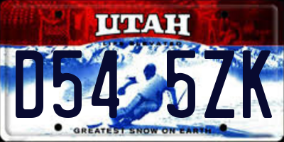 UT license plate D545ZK