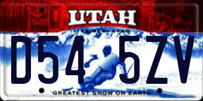 UT license plate D545ZV