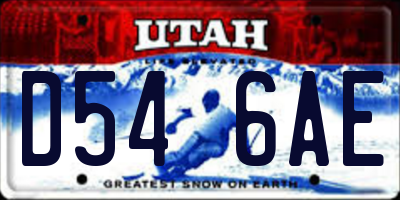 UT license plate D546AE