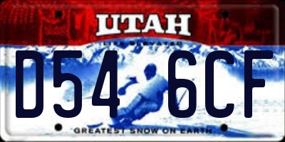 UT license plate D546CF