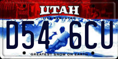 UT license plate D546CU