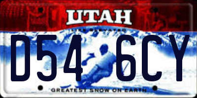 UT license plate D546CY