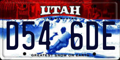 UT license plate D546DE