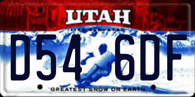 UT license plate D546DF