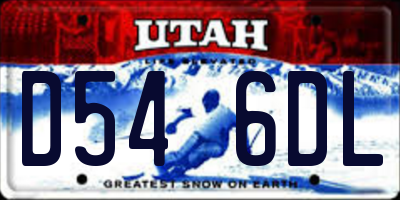 UT license plate D546DL