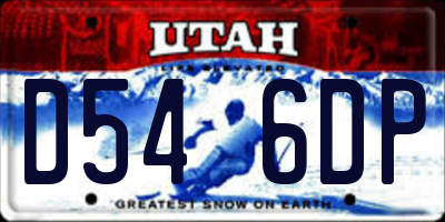 UT license plate D546DP