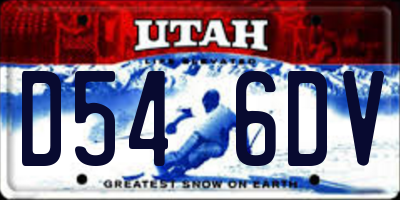 UT license plate D546DV