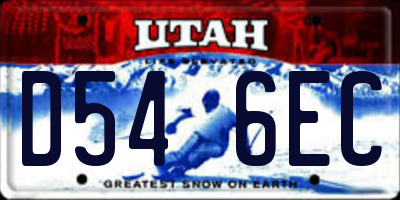 UT license plate D546EC