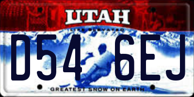 UT license plate D546EJ
