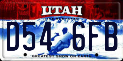 UT license plate D546FB