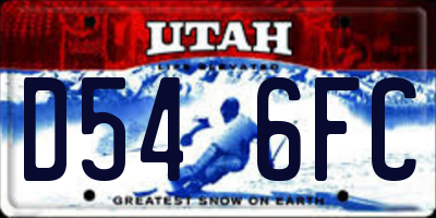 UT license plate D546FC