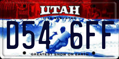 UT license plate D546FF