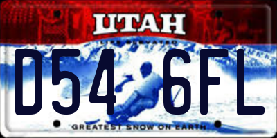UT license plate D546FL
